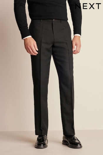 Black Trimmed Herringbone Textured Trousers (960565) | £32
