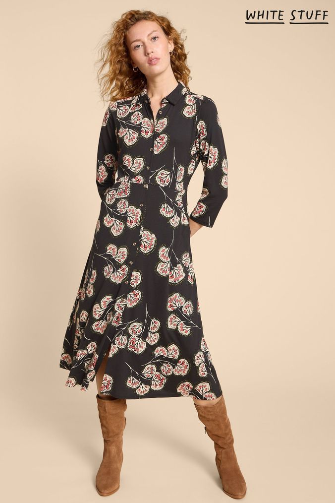 Grey and outlet white floral dress