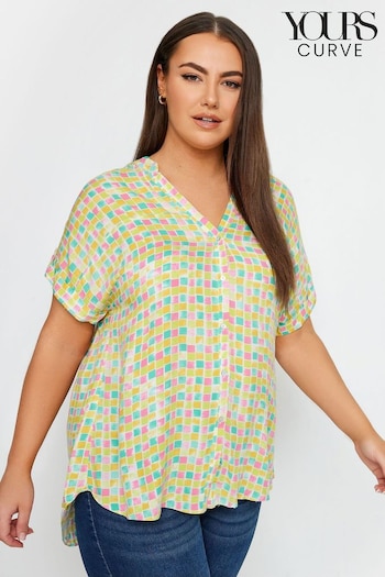 Yours Curve Green Half Placket Blouse (960725) | £25