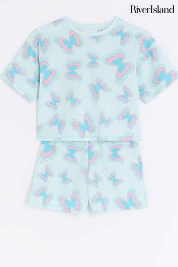 River Island Blue Girls Butterfly Pyjama Set (961154) | £14 - £18