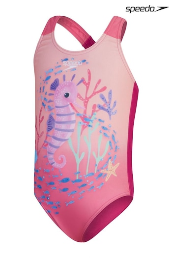 Speedo Girls Pink Digital Printed Swimsuit (961174) | £14
