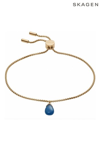 Skagen Jewellery Ladies Gold Tone Sea Glass Bracelet (961230) | £49