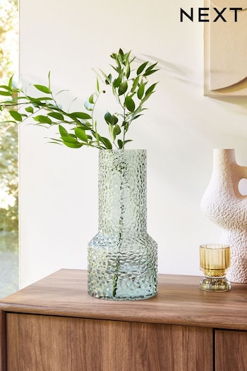 Green Textured Glass Flower Vase (961243) | £24