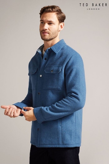 Ted Baker Aderbry Blue Wool Blend Over Shirt (961468) | £150