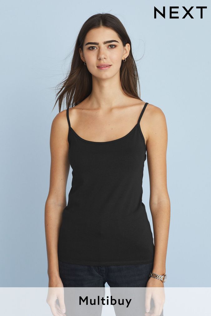 Long black vest top cheap