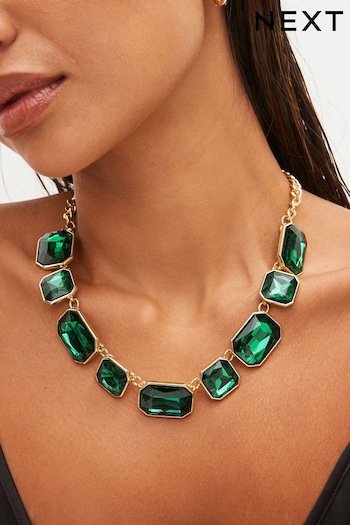 Green Stone Statement Necklace (961525) | £22