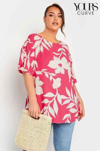 Yours Curve Pink Floral Print Top (961574) | £24