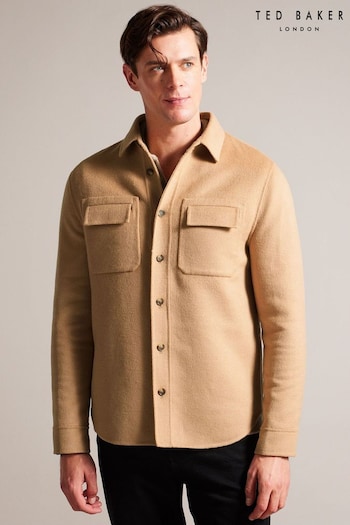 Ted Baker Natural Dalch Long Sleeve Splittable Wool Shirt (961620) | £175