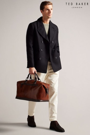 Ted Baker Natural Leather Webbing Wax Leather Mix Holdall (961663) | £225