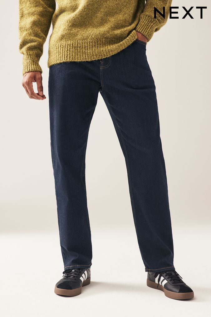 Mens jeans with long outlet zipper