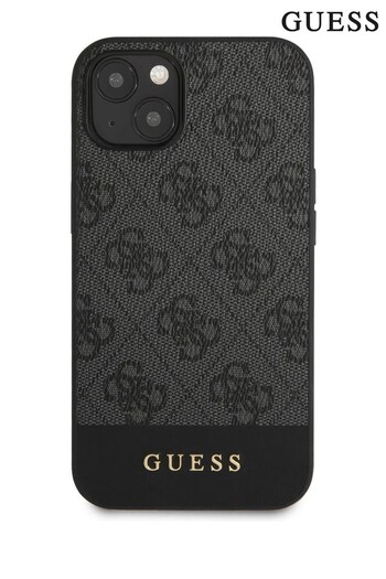 Guess iPhone 13 Grey Case - Pc/Tpu 4G Pu Case With Bottom Stripe Metal Logo (961702) | £27