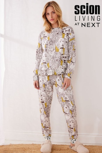 Ecru Dogs Scion Cotton Long Sleeve Pyjama Set (961903) | £28