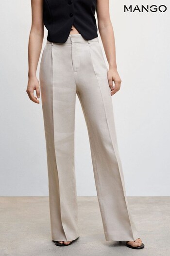 Mango Straight Linen-Blend Trousers (961909) | £50