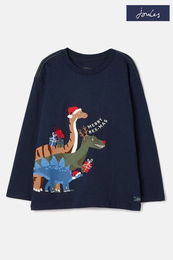 Joules Finlay Navy Long Sleeve Artwork Jersey Top (962006) | £14.95 - £16.95
