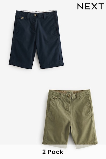 Navy/Khaki Chinos Knee Length Yellow Shorts 2 Pack (962034) | £39
