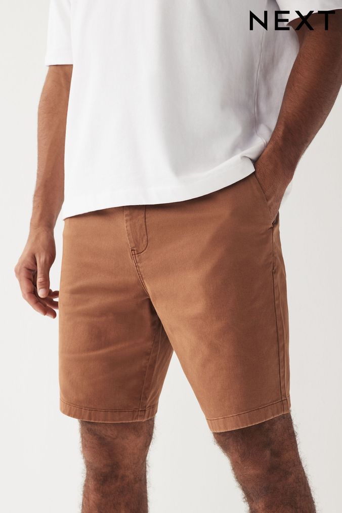 Dark brown khaki shorts cheap