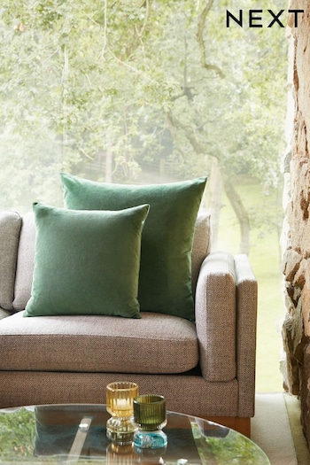 Dark Sage Green 43 x 43cm Matte Velvet Cushion (962184) | £7