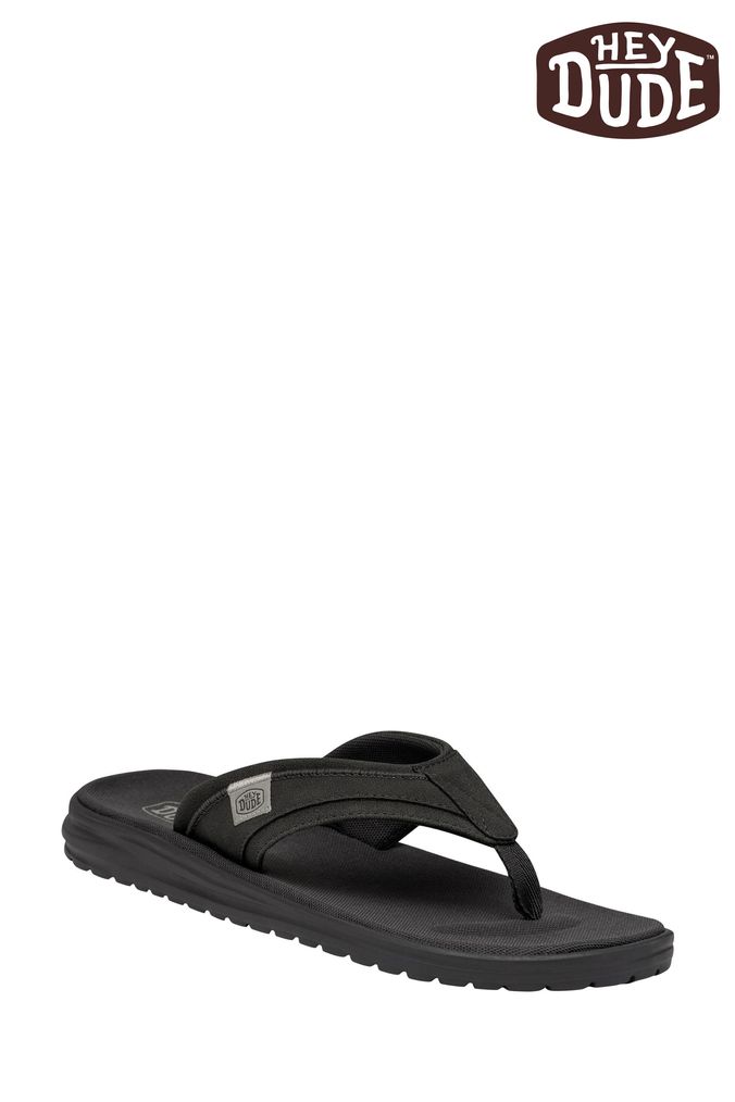 Buy Men s Sandals Hey Dude Black Regular Online Next UK
