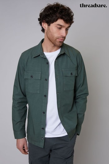 Threadbare Green Chrome Lightweight Cotton Shacket (962335) | £30