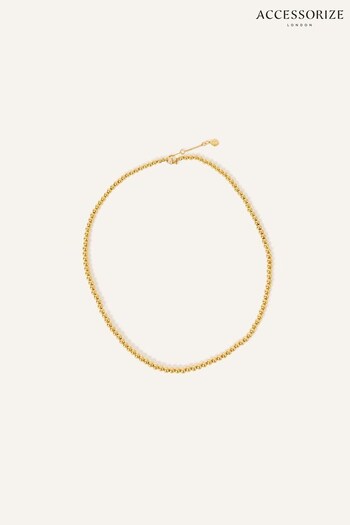 Accessorize Gold Tone Ball Chain Necklace (962342) | £22