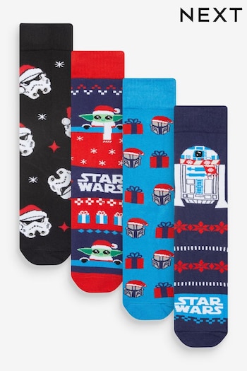 Star Wars Pattern Christmas Licence Socks 4 Pack (962454) | £16