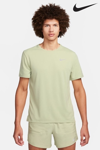 Nike Light Green Miler Dri-FIT UV Running T-Shirt (962516) | £33