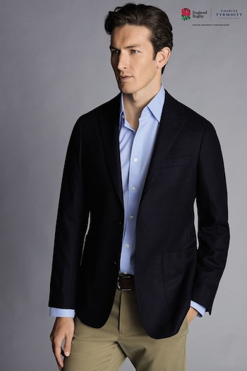 Charles Tyrwhitt Blue Twill Wool Unstructured Slim Fit Jacket (962538) | £230