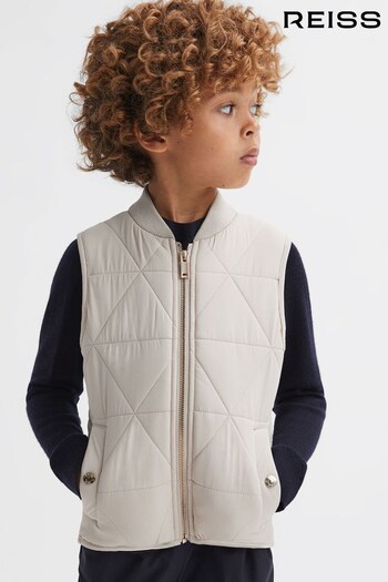 Reiss Stone Ritchie Junior Hybrid Knitted-Quilted Sleeveless Jacket (963016) | £52