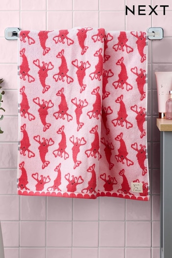 Pink Lobster Towel 100% Cotton (963308) | £8 - £18
