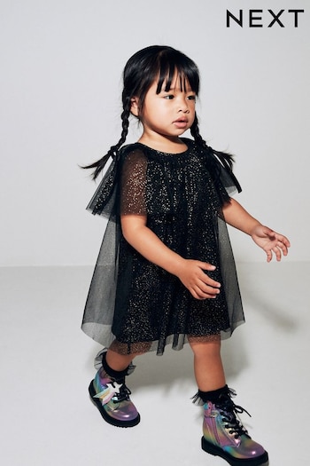 Black/Gold Sparkle Tulle Party Dress (3mths-10yrs) (963377) | £13 - £16