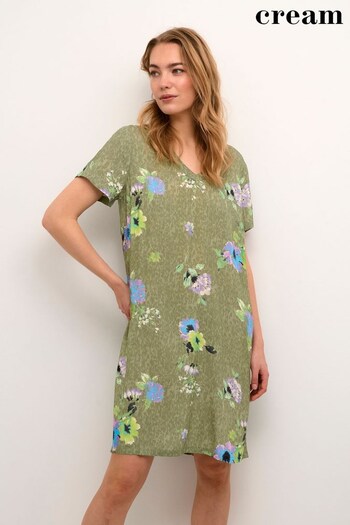 Cream Green Rosina Knee Length Short Sleeve Dress (963432) | £60