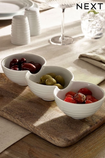 White Malvern Nibble Bowls Embossed (963470) | £14