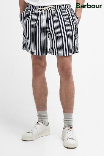 Barbour® Navy Decklam Stripe Swim quelque Shorts (963522) | £50