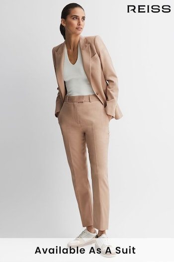 Reiss Camel Marlie Slim Fit Wool Blend Suit Trousers (963524) | £150