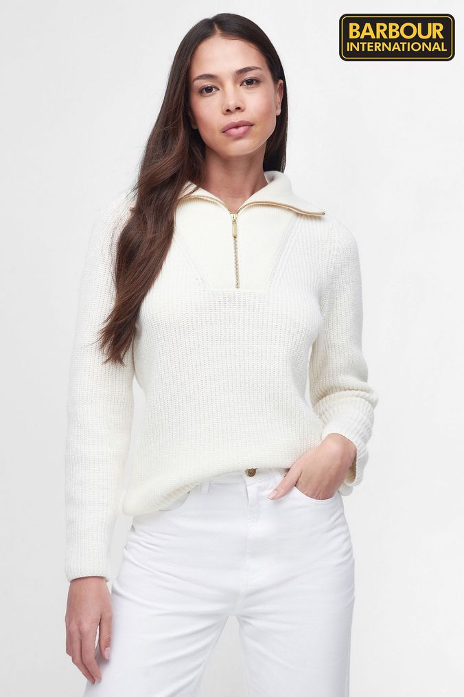 Barbour white shop jumper