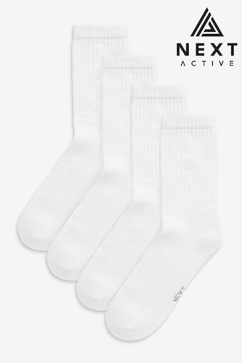 White 4 Pack Cushioned Sole Sport Socks (963863) | £14