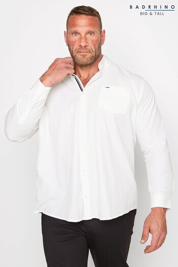 BadRhino Big & Tall White Harrington Shirt (964118) | £26