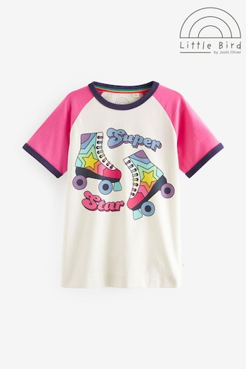 Little Bird by Jools Oliver Ecru/Pink Short Sleeve Raglan Colourful T-Shirt (964175) | £11 - £14