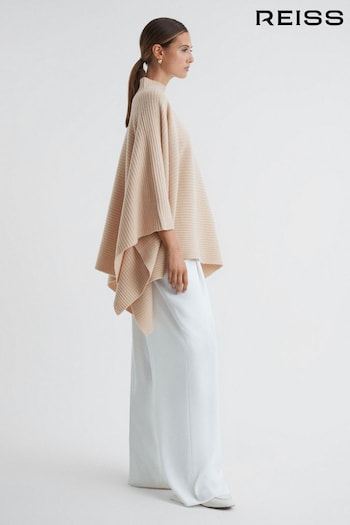 Reiss Nude Megan Relaxed Wool-Cashmere Poncho (964245) | £198