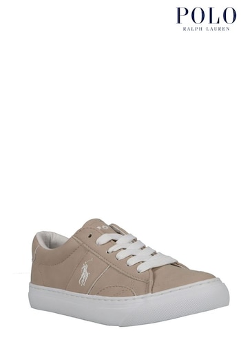 Polo Ralph Lauren Neutral Ryley Lace Up Smart Trainers (964252) | £85