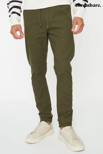 Threadbare Green Slim Fit Pull-On Chino Trousers (964339) | £30