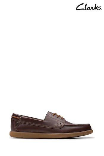 Clarks Brown Lea Bratton Boat Shoes (964393) | £80