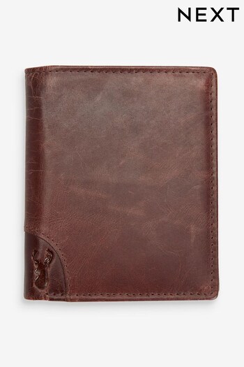 Tan Brown Leather Bifold Wallet With Embossed Stag (964468) | £20