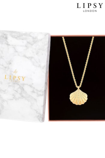 Lipsy Jewellery Gold Tone Oversized Shell Necklace - Gift Boxed (964549) | £25