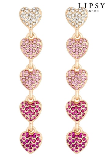 Lipsy Jewellery Pink Micro Pave Tonal Drop Earrings (964551) | £18