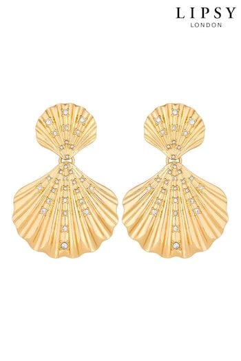 Lipsy Jewellery Gold Tone Oversized Shell Earrings (964621) | £20