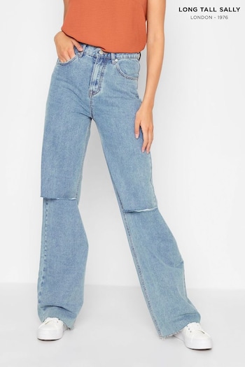 Long Tall Sally Blue Ripped Knee Wide Leg just Jeans (964652) | £60