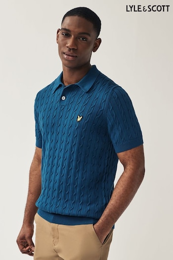 Lyle & Scott Cable Knitted Polo Shirt (964676) | £85