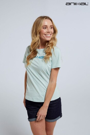 Animal Womens Blue Marina Organic Logo T-Shirt (965031) | £20