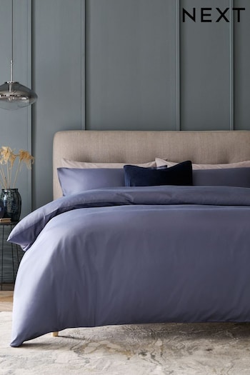Blue Collection Luxe 400 Thread Count 100% Egyptian Cotton Sateen Duvet Cover And Pillowcase Set (965161) | £50 - £82